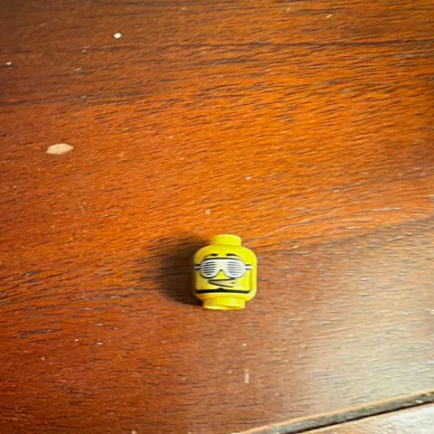 LEGO Yellow Minifigure Head with Sunglasses/Goggles Face and Mustache, 1pc