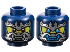LEGO Ninjago Dark Blue Samurai Minifigure Printed Head Double-Sided #I-049