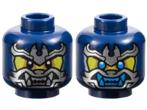 LEGO Ninjago Dark Blue Samurai Minifigure Printed Head Double-Sided #I-049