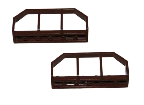 2 Lego® TRAIN Railway 9V RC Balustrade Handrail 6x1 BROWN