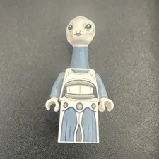 LEGO Blue and White Long-Neck Alien Minifigure White Printed Outfit