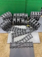 LEGO Train Track Lot 136pc Straight Curve Flex Switch RC Track 53400 53401 53404