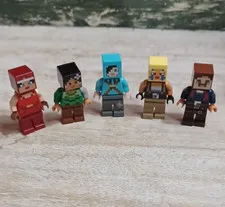 LEGO Minecraft Minifigure Lot of 5 - Alex & Steve - Plastic - Age 6+