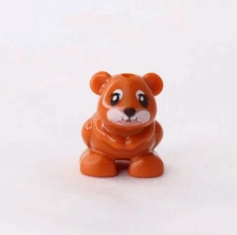 LEGO Friends Minifigure Hamster Mouse Dark Orange Black Eyes White Muzzle (x1)
