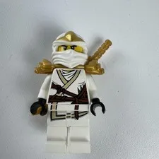 LEGO Ninjago Zane NJO0031 Minifigure White Ninja Gold Armor Sword Figure Toy