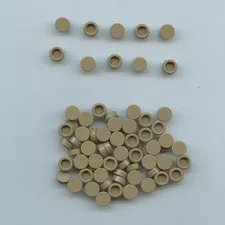 LEGO x 80 Dark Tan Tile, Round 1 x 1 98138
