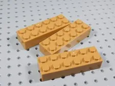 LEGO Lot of 3 Medium Nougat 2x6 Bricks BA