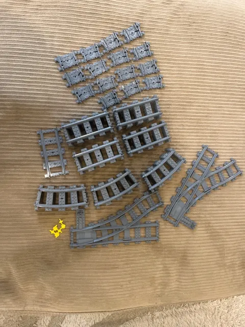 LEGO CITY 60205 Complete Track Set Lot (x2) Curved Straight Flexible plus 60238