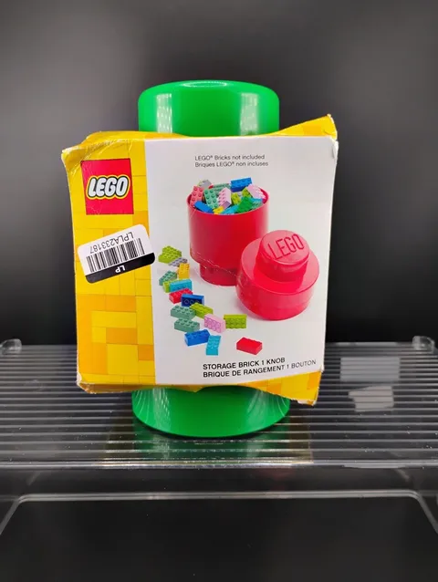 LEGO Green 1 Knob Round Stackable Storage Brick Durable Design