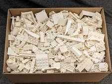 1500pcs White LEGO Bulk Lot Genuine Cleaned Sanitized Bricks Plates Mixed Parts