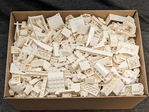 1500pcs White LEGO Bulk Lot Genuine Cleaned Sanitized Bricks Plates Mixed Parts
