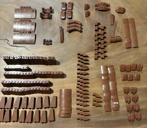 LEGO Reddish Brown Slopes Curved Wedge Arch Parts Lot 175 Pc Genuine LEGO