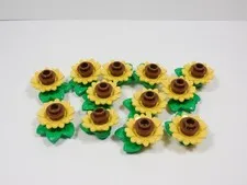 LEGO 12 Yellow Sunflower Plants Open Stud S0