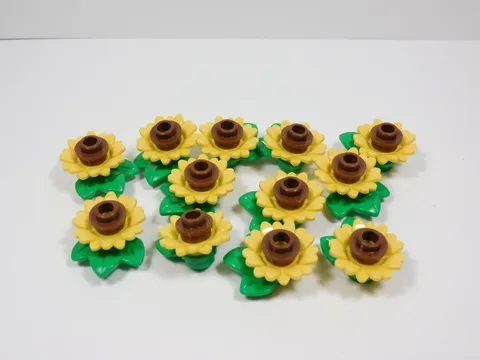 LEGO 12 Yellow Sunflower Plants Open Stud S0