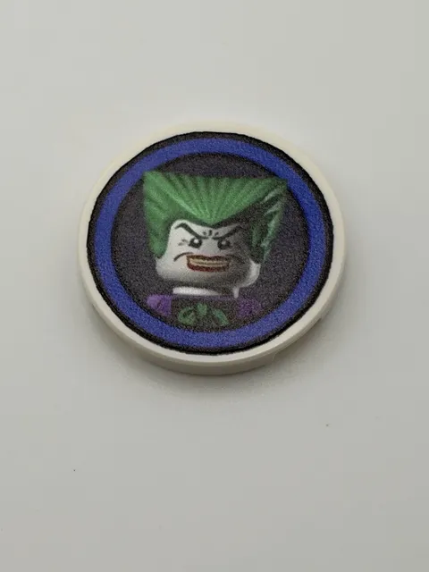 Batman Video Game The Joker Character Icon - Printed On Real A 3x3 LEGO Brick