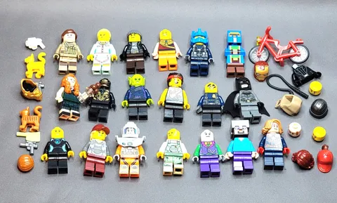 Lego Minifigure Lot Batman Joker Alien Minecraft Bike, Dog, Cat Police Man