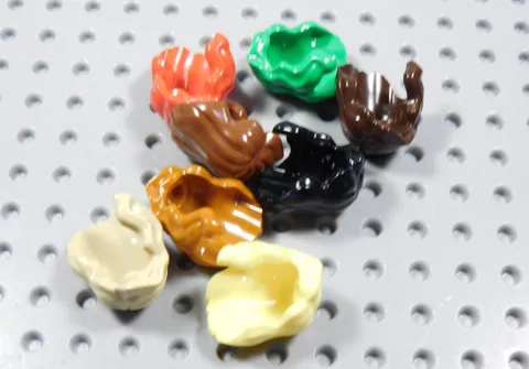 LEGO Lot of 8 Female Girl Hair Wavy Mid-Length Minifig Yellow Red Black Brown BQ