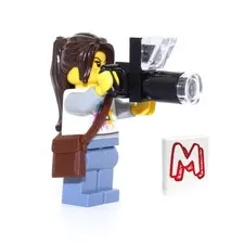Lego Outdoor Minifigure: Nature Photographer Pequeño, Brown/Grey/Black
