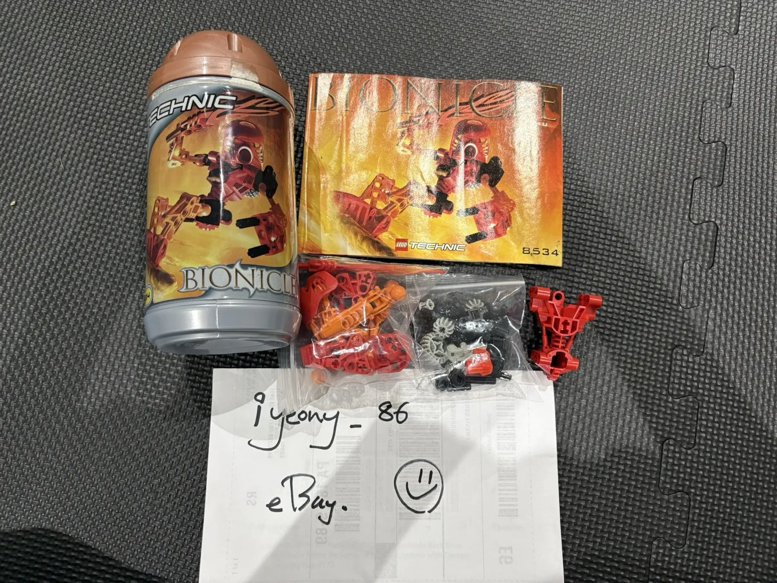 LEGO Bionicle Tahu 8534 Toa Mata Complete with Canister & Instructions