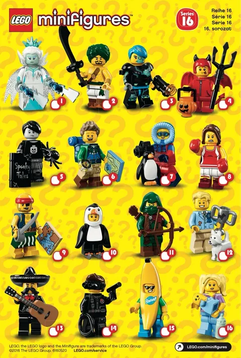 LEGO Minifigures Series 16 Complete Set Of 16 71013 - NEW Factory Sealed