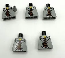 LEGO 5x Torso Spider-Man Suit with Checkered Shirt and Striped Tie inv.657
