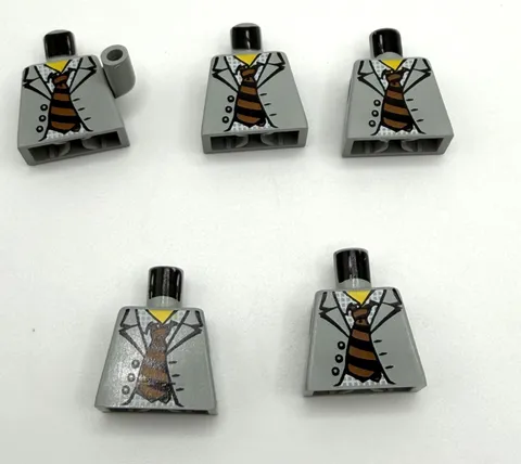 LEGO 5x Torso Spider-Man Suit with Checkered Shirt and Striped Tie inv.657