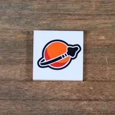 LEGO White Tile 2x2 Classic Space Logo 3068pb2339 60430 1Pc