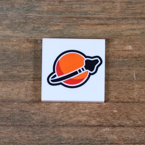 LEGO White Tile 2x2 Classic Space Logo 3068pb2339 60430 1Pc