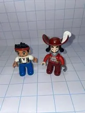 Lego Duplo Captain Hook and Jake Neverland Pirates Theme Minifigures