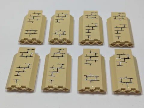 LEGO Tan Panel 3 x 3 x 6 Corner Wall Brick Pattern Harry Potter 4842 #87421  LOT