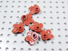 LEGO Lot of 6 Dark Red Plant Plates w/ 3 Leaves Minifig BL