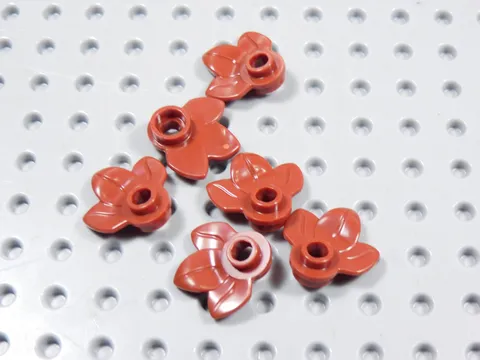 LEGO Lot of 6 Dark Red Plant Plates w/ 3 Leaves Minifig BL