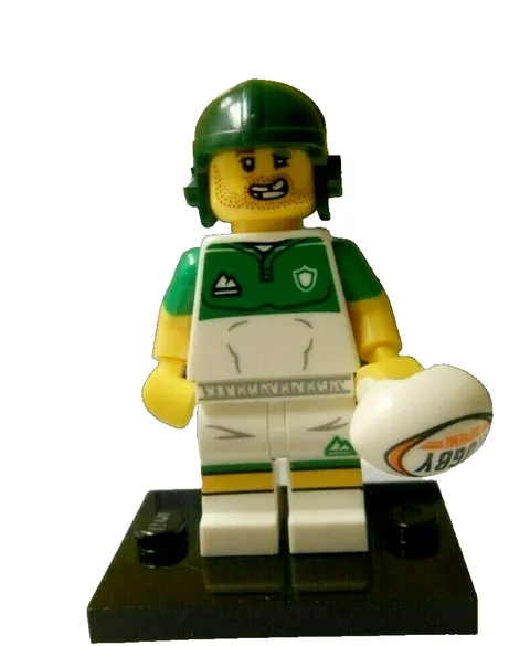 Lego Rugby Player #71025 Series 19 MINI FIGURE LOOSE FIGURE W STAND 2019