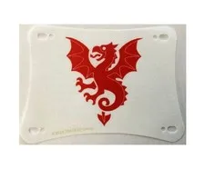 LEGO - Cloth Sail 12 x 8 1/2 with Red Dragon Pattern - White