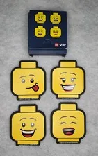 LEGO Minifigure Heads VIP Coasters 4 Pack Set Double Sided