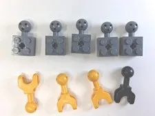 Lego Bionicle Hero Factory Ball Socket Connector Joints Torso Lot 9 Gray Yellow