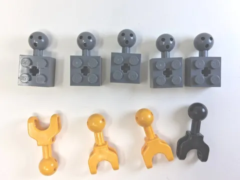 Lego Bionicle Hero Factory Ball Socket Connector Joints Torso Lot 9 Gray Yellow