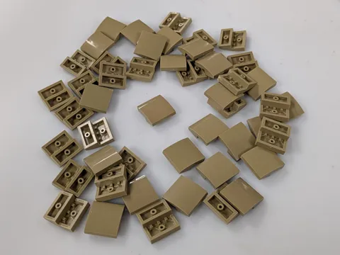 Lego x50 New Dark Tan Slope, Curved 2 x 2 x 2/3 # 15068