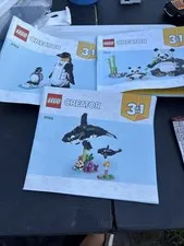 Set Of Three Lego Sets Creator #3165, Penguin, Panda, Whale #5