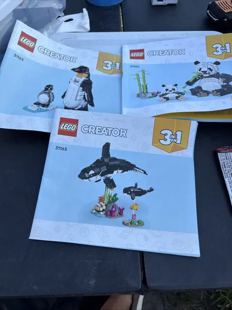 Set Of Three Lego Sets Creator #3165, Penguin, Panda, Whale #5