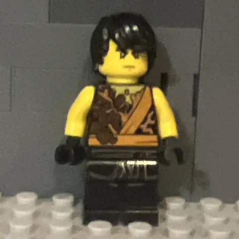 LEGO Ninjago Cole minifigure  Black Hair brown Printed Torso Black Legs