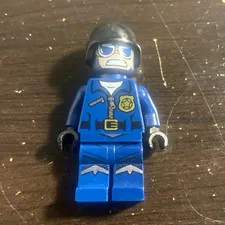 LEGO City Police Officer Minifigure Blue Uniform Black Helmet Sunglasses