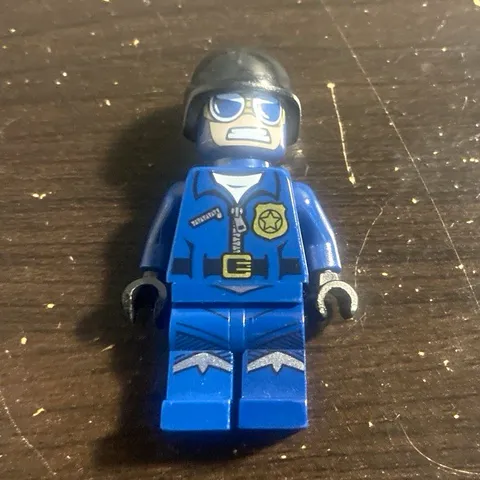 LEGO City Police Officer Minifigure Blue Uniform Black Helmet Sunglasses