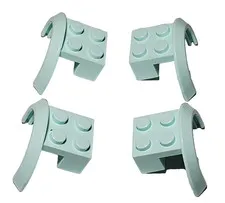 Lot Of 4 Light Aqua Lego 50745 Vehicle Mudguard 4x2½x1⅔ with Arch Round