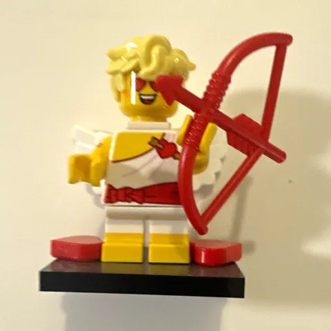 LEGO Minifigures Cupid Angel Minifigure w/ Bow, Wings & Display Stand