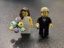 NEW LEGO Bride and Groom Minifigures – Wedding Couple with Bouquet & Ring