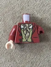 LEGO The Lord of the Rings Bilbo Baggins - Dark Red Coat Torso Damaged