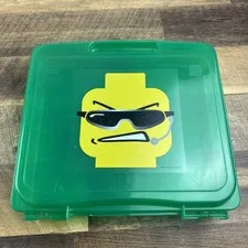 LEGO Sunglasses Grinning Hard Transparent Green Storage Case 2010 Empty