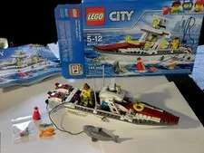 Lego City 60147 Fishing Boat 100% Complete with Manual, Mini-figures, and Fish