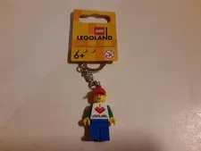 LEGO Legoland I Love Legoland Minifigure Keychain Red Hat Blue Pants Boy New